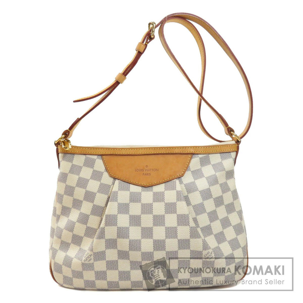 Louis Vuitton Siracusa Damier Azur White Shoulder Bag Canvas